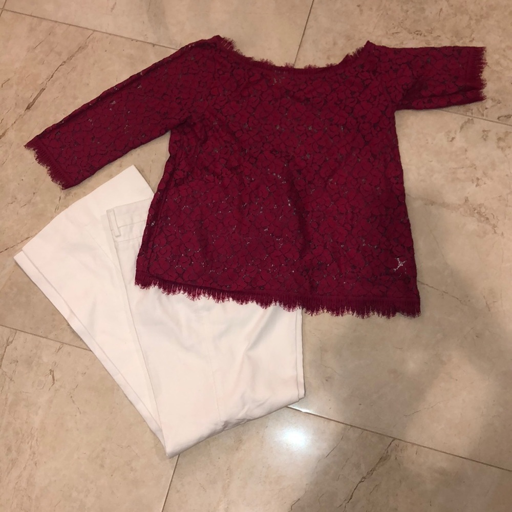 Gap white flare jeans 6Ankle & shirt